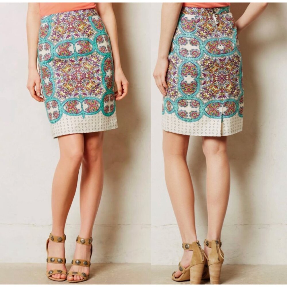 Anthropologie Maeve Mayola Linen Blend Skirt size 12